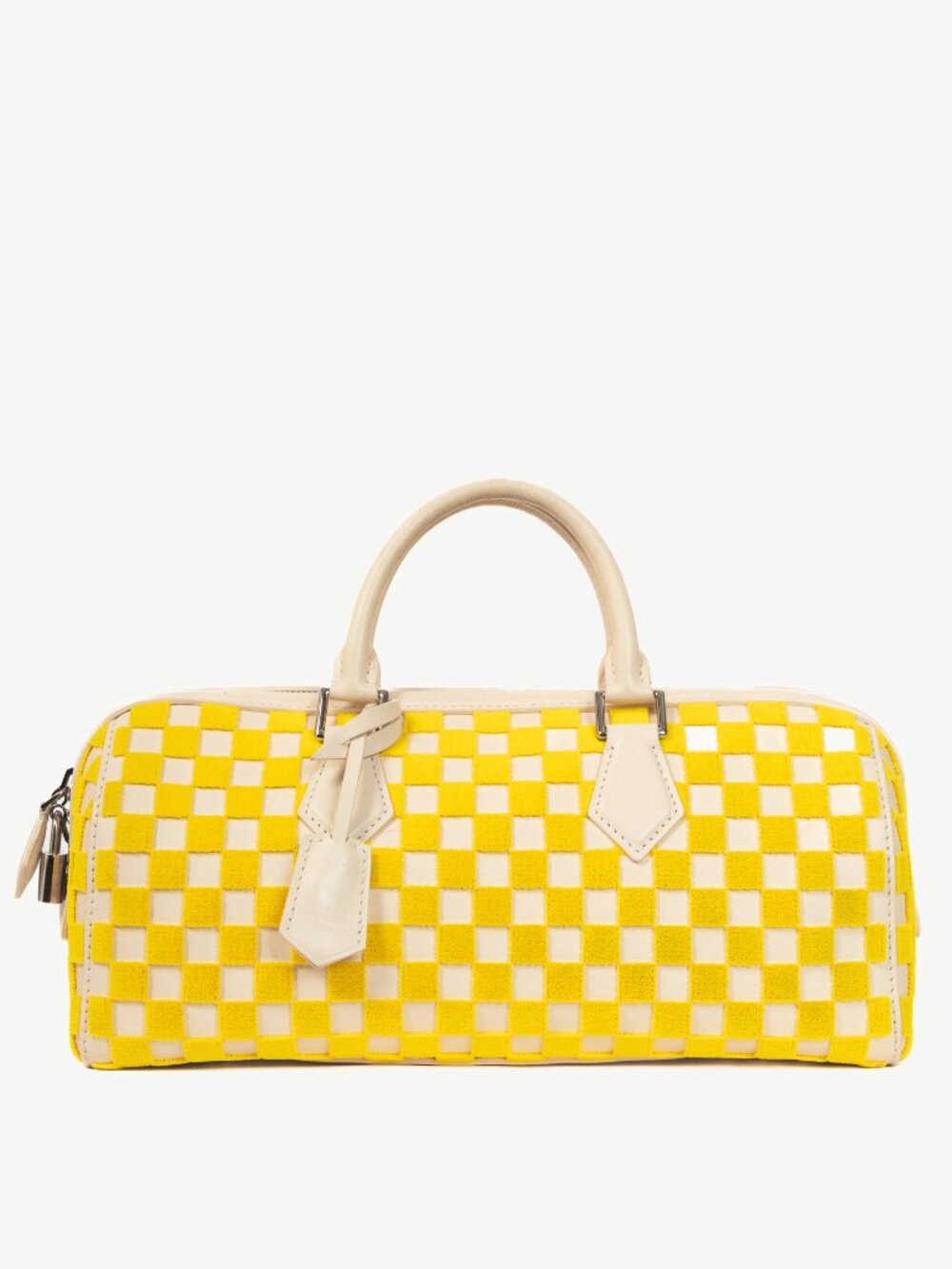 Louis Vuitton SS13 Runway Speedy East West Yellow Damier Cubic Handbag